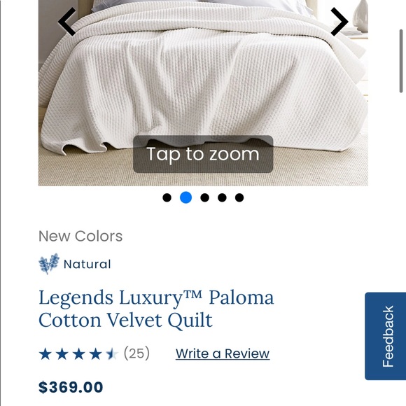 Company Store: Legends Paloma Cotton Velvet Quilt - Picture 3 of 7